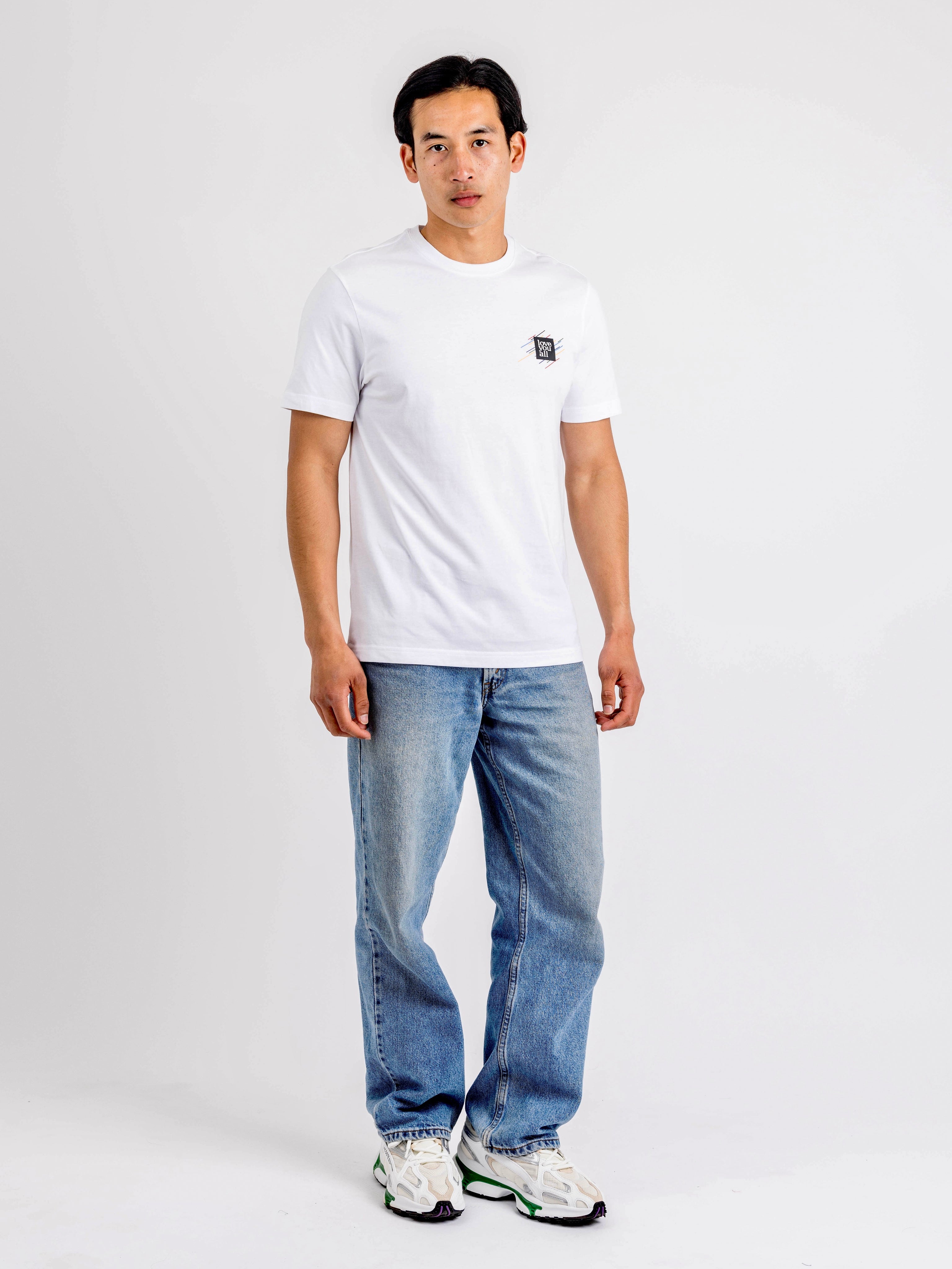 White Cotton T Shirt | Mens Graphic Tees | Love You All