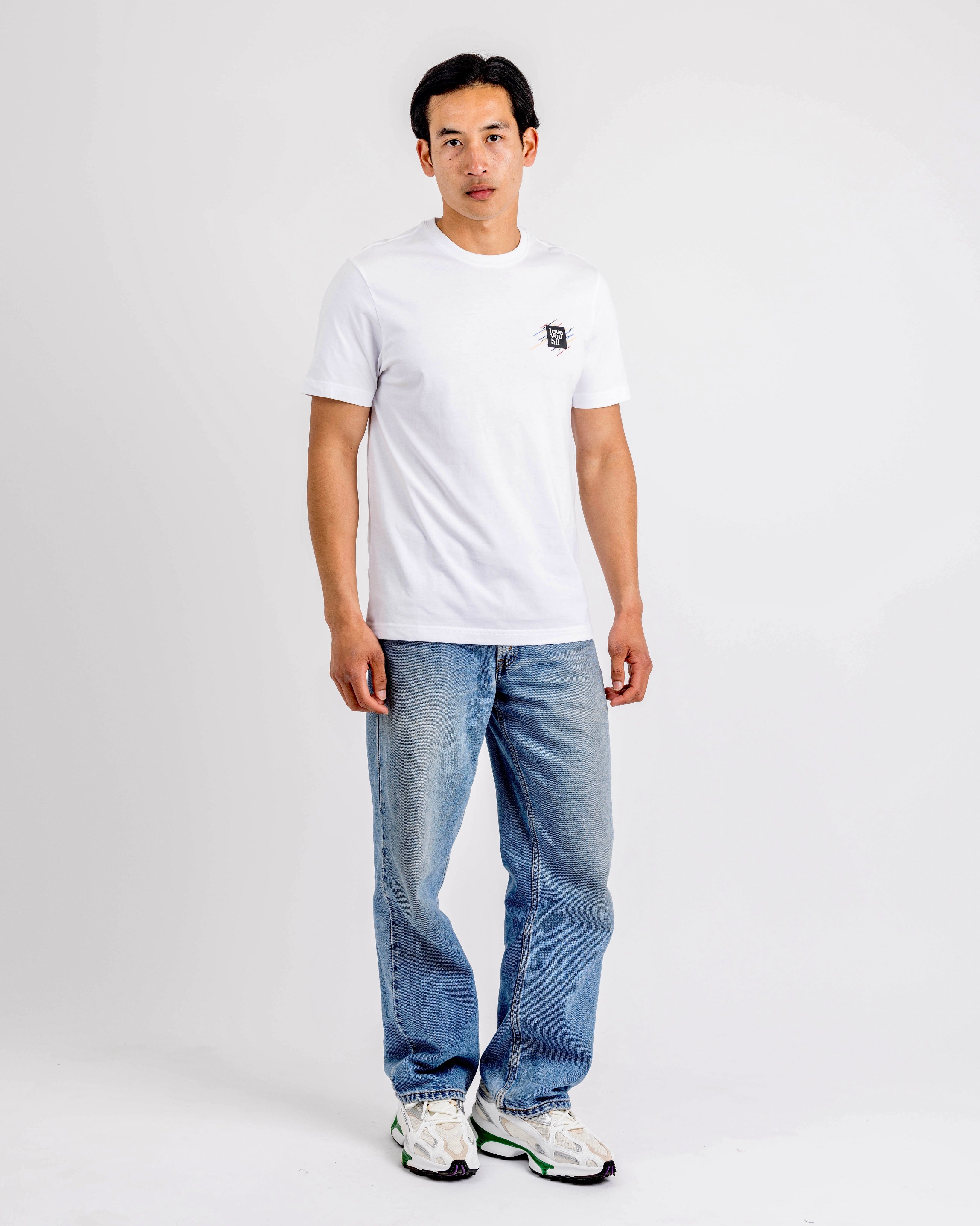 White Cotton T Shirt | Mens Graphic Tees | Love You All