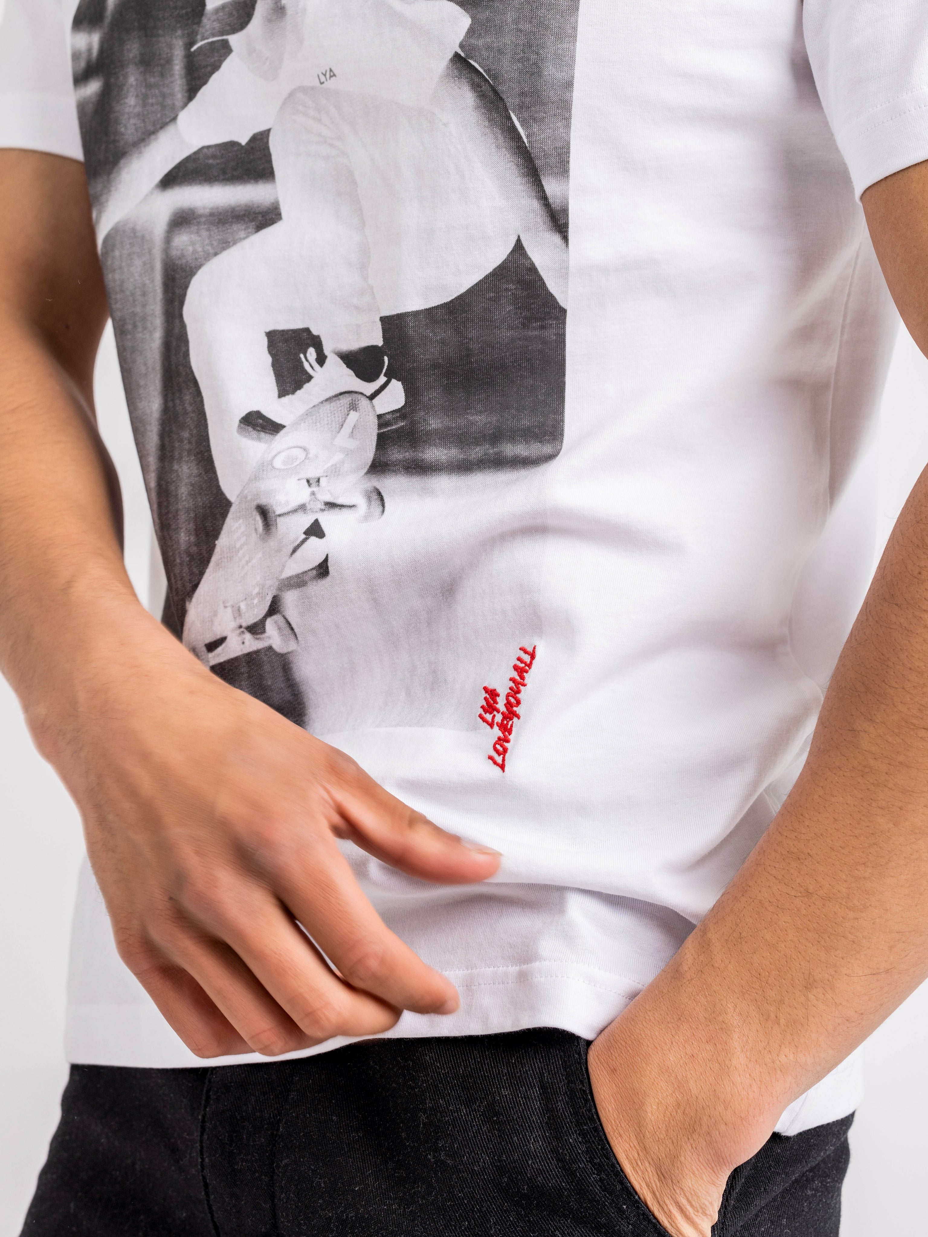 Men's White T Shirt | White Graphic Tee | Love You All