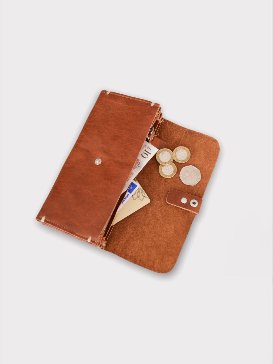 Camel Leather Purse | Designer Purse for Men | LYA