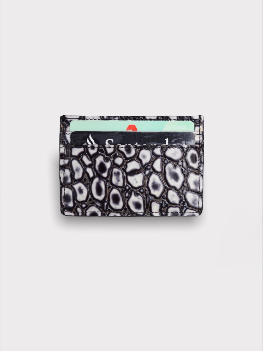 Black Leather Wallet | Croc Card Holder | Love You All