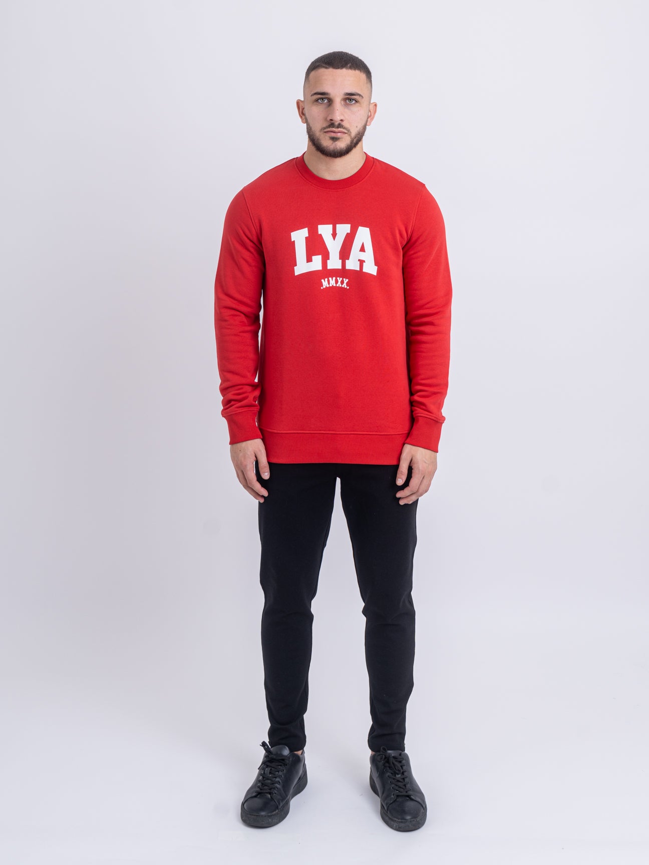 Mens Crew Neck Sweatshirt | Mens Red Sweatshirt | Love You All
