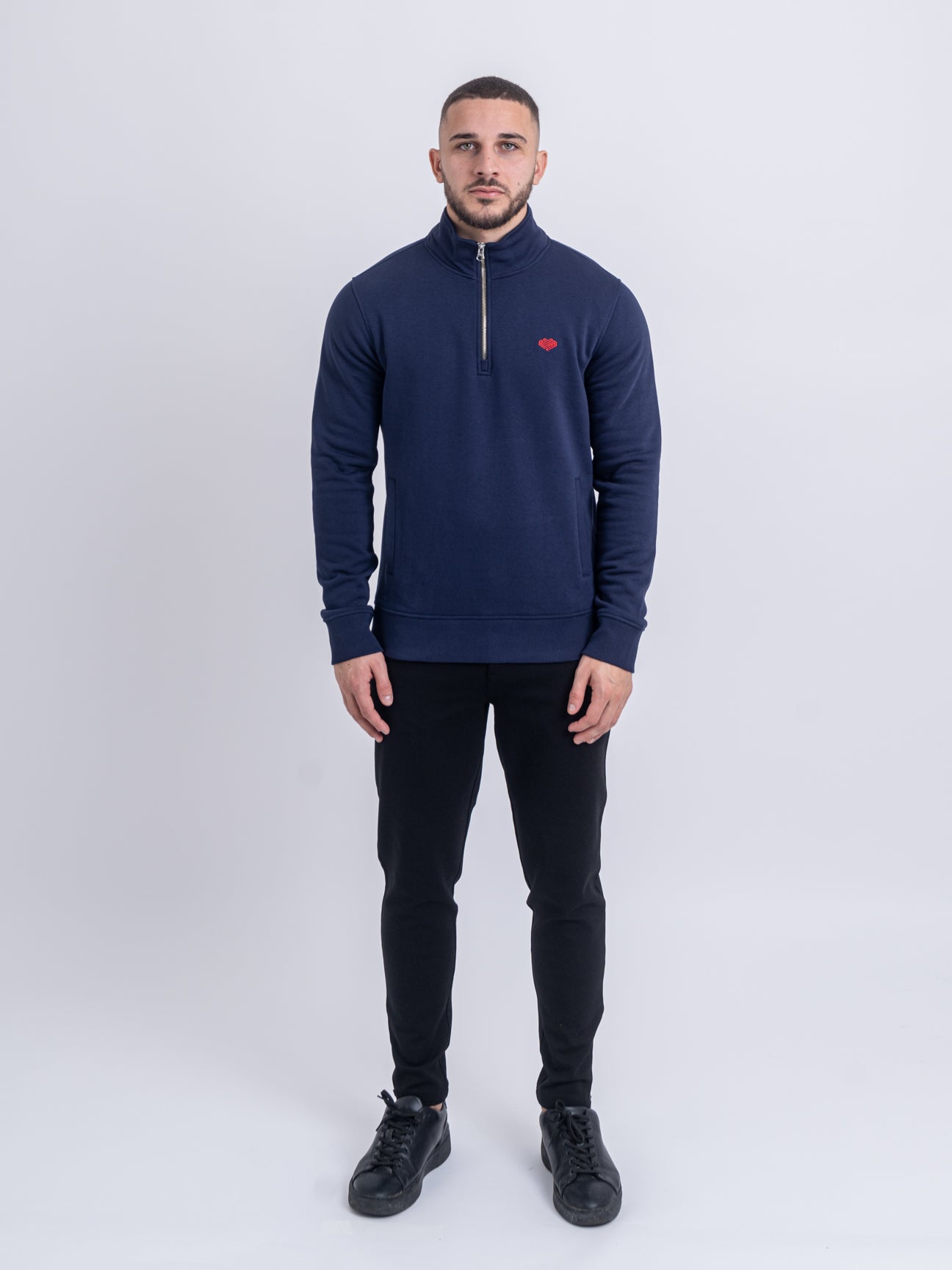 Navy Half Zip | Organic Cotton Jumper | Love You All