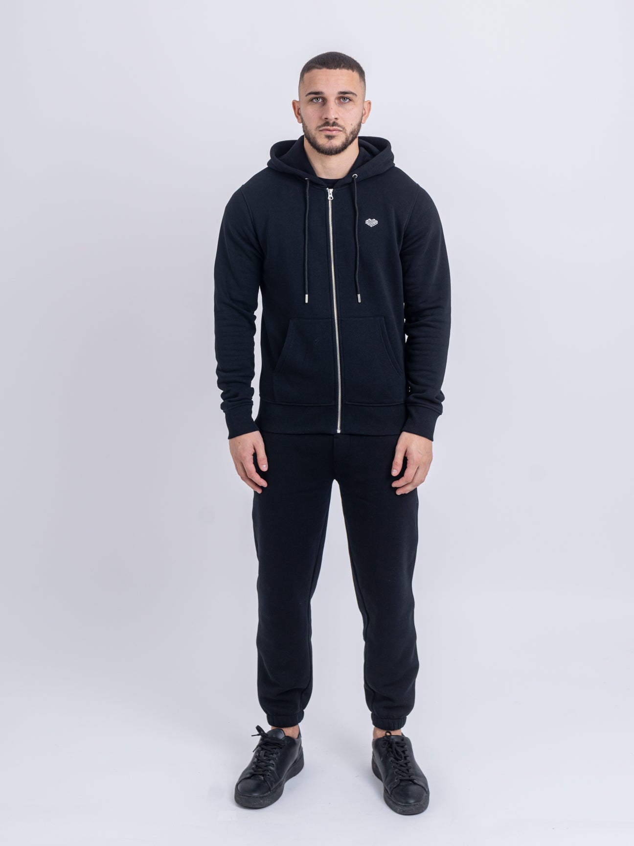 Black Zip Hoodie | Mens Zip Up Hoodie | Love You All