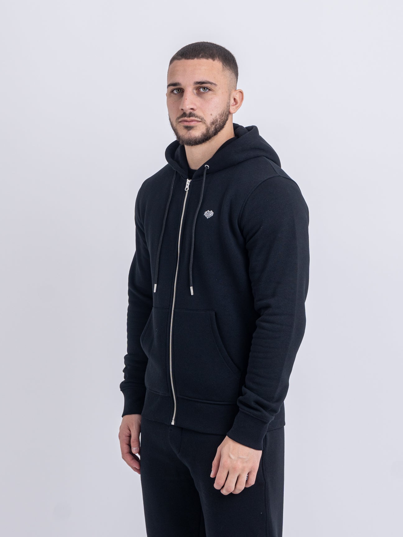 Black Zip Hoodie | Mens Zip Up Hoodie | Love You All