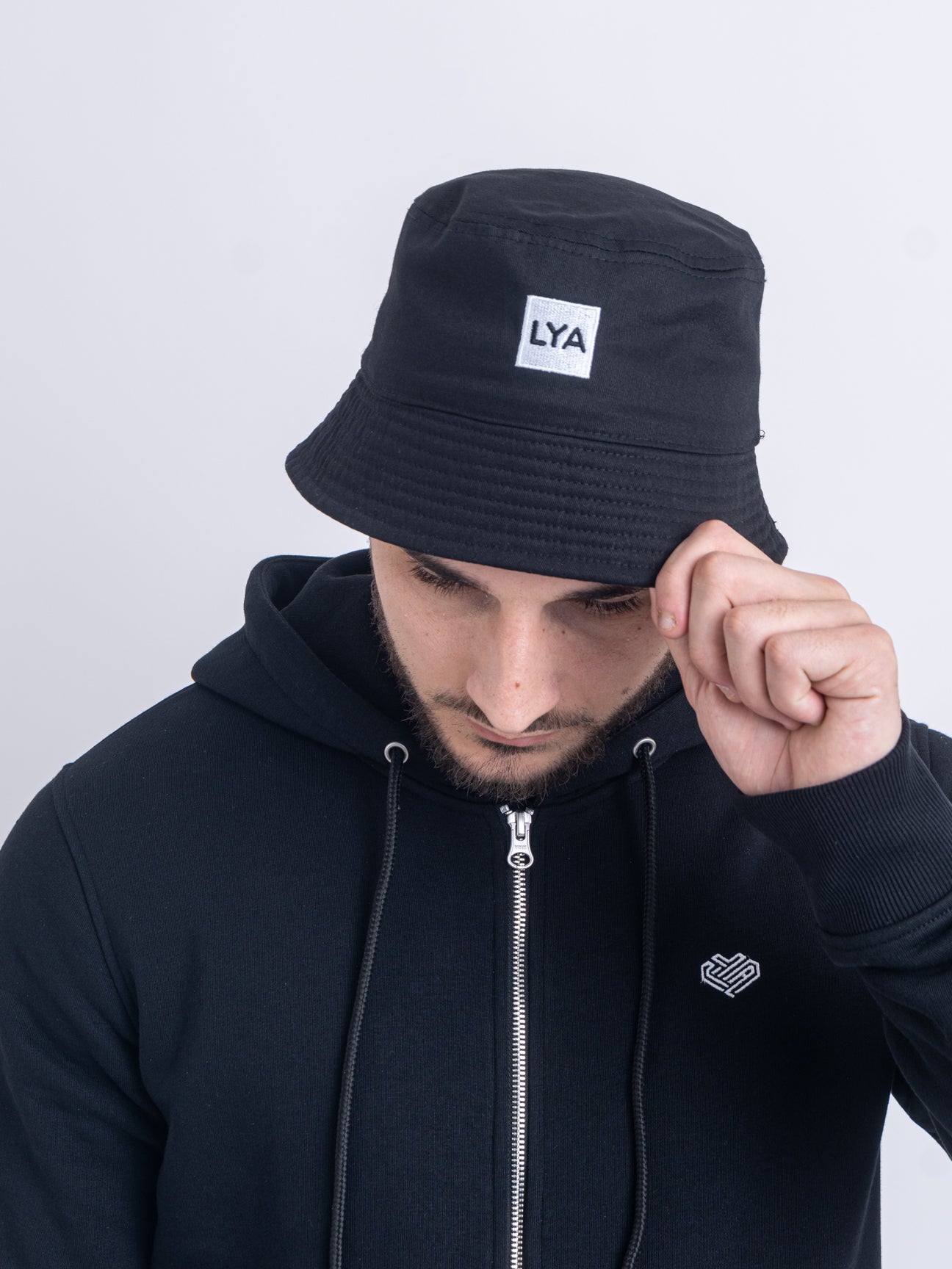 Black Bucket Hat | Embroidered Bucket Hat | LYA
