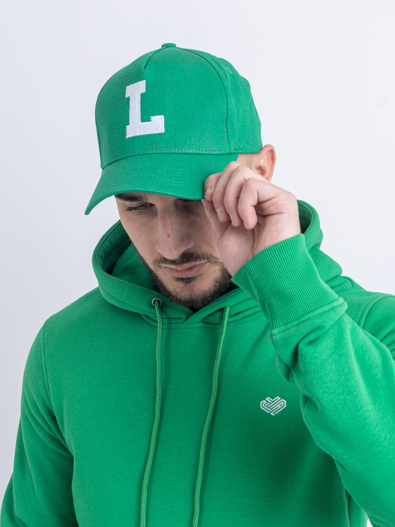 Green Baseball Cap | Green Fitted Cap | Love You All