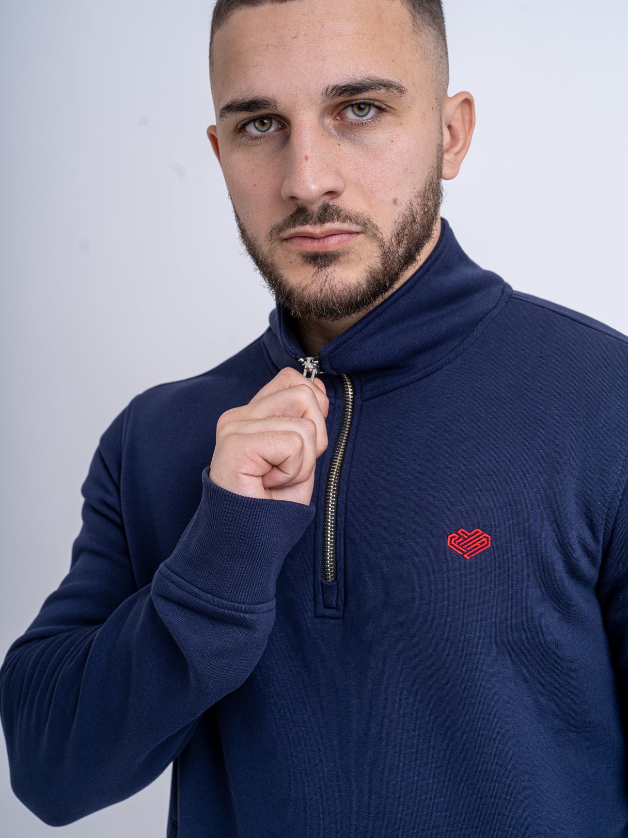 Navy Half Zip | Organic Cotton Jumper | Love You All