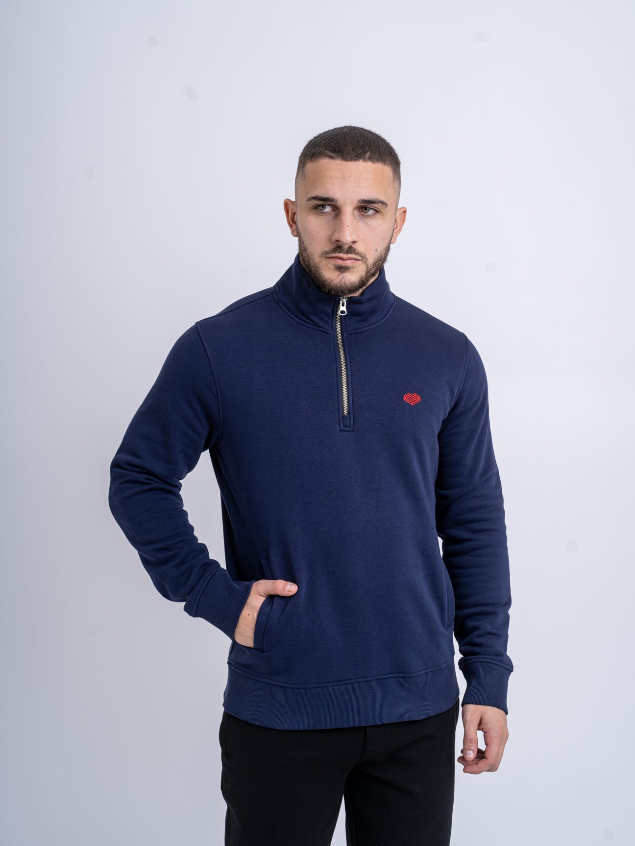Navy Half Zip | Organic Cotton Jumper | Love You All