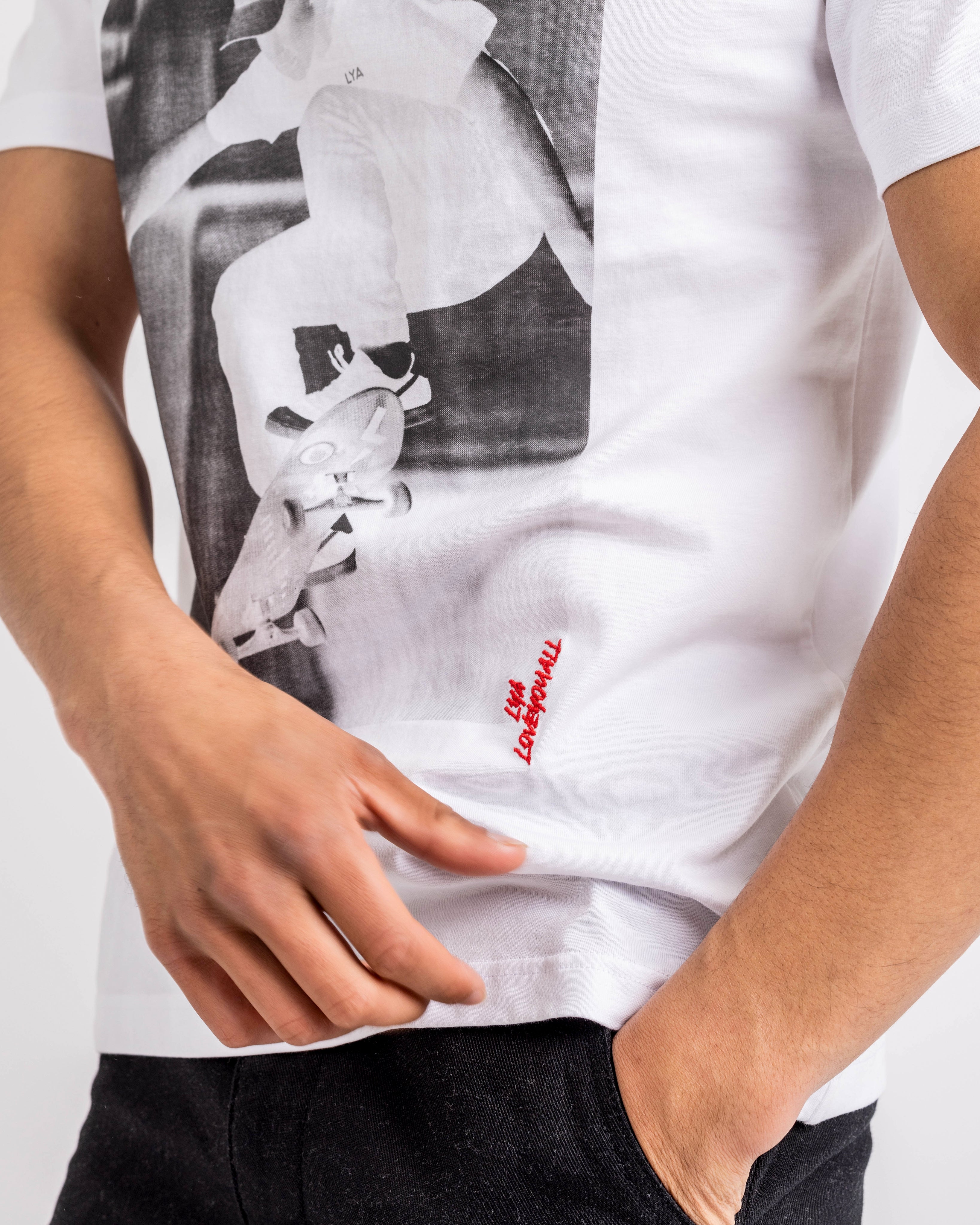 Men's White T Shirt | White Graphic Tee | Love You All