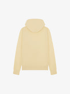 Back view of the Sunny Yellow Organic Cotton Hoodie by LoveYouAll, showcasing the relaxed fit and ribbed hem.