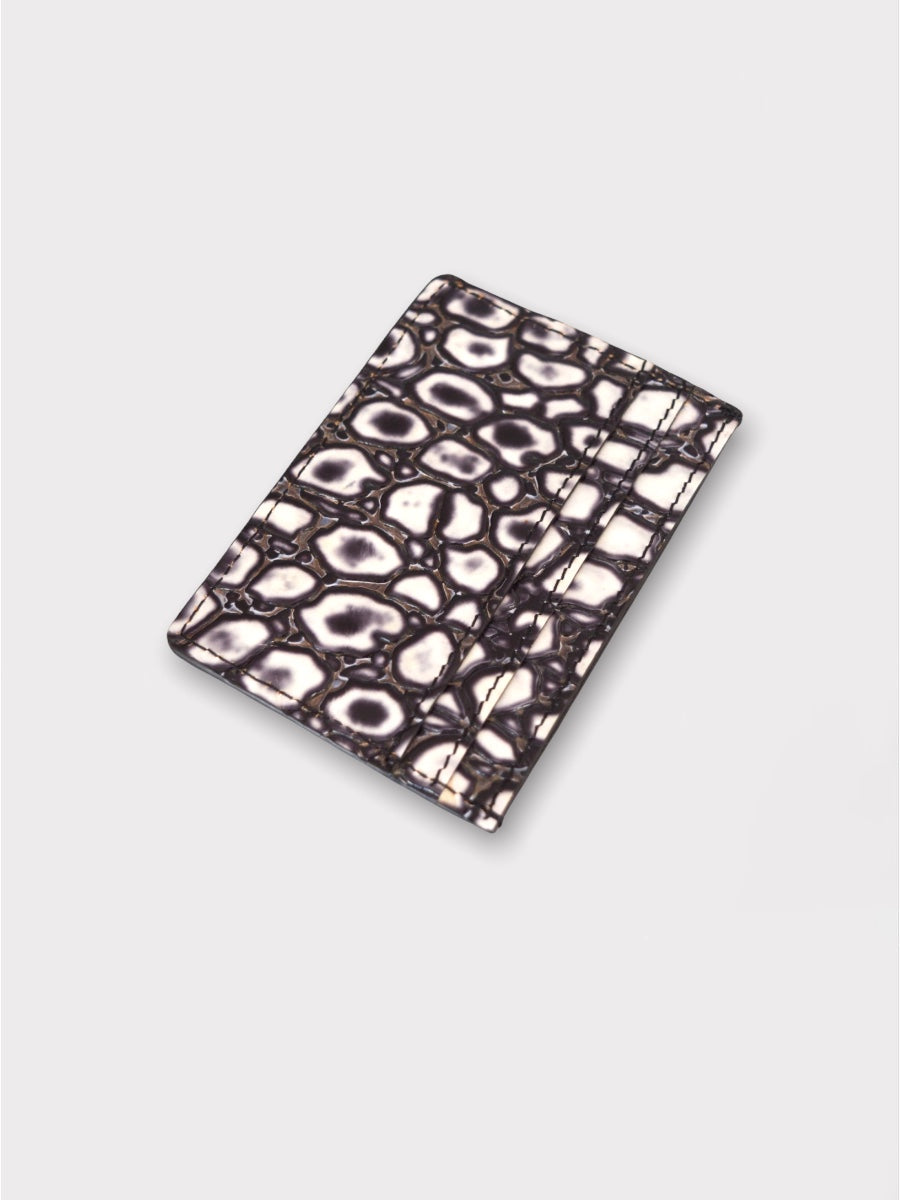 Black Leather Wallet | Croc Card Holder | Love You All