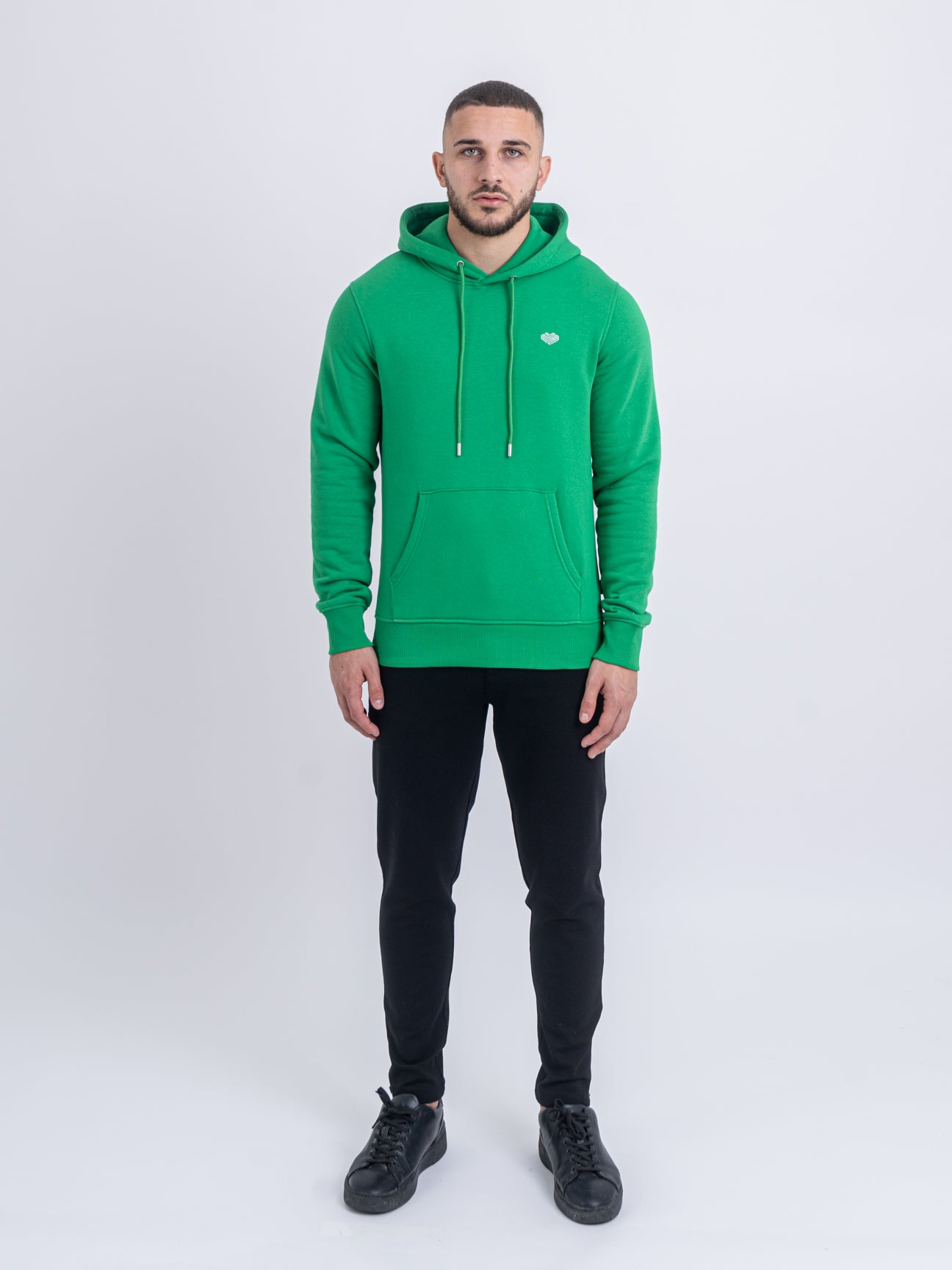 Embroidered Logo Hoodie | Bright Green Sweatshirt | LYA